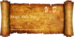 Ungi Dóra névjegykártya